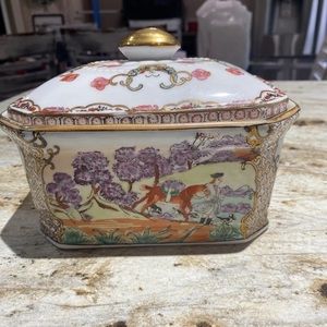Porcelain Box With Lid Antique